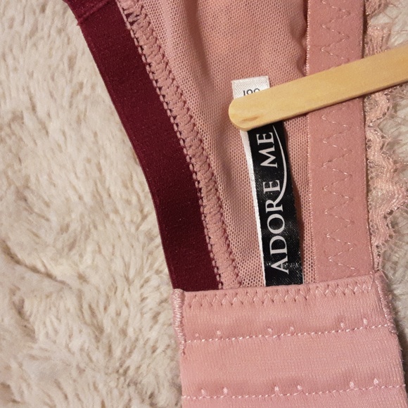 ADORE ME Size FI Elegant Pink and Red Lace Bra - Picture 5 of 8